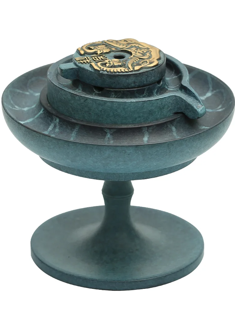 

Pure Copper Incense Burner Good Luck Comes Backflow Incense Holder Indoor Office Ornament Quemadores De Incienso Home Decoration