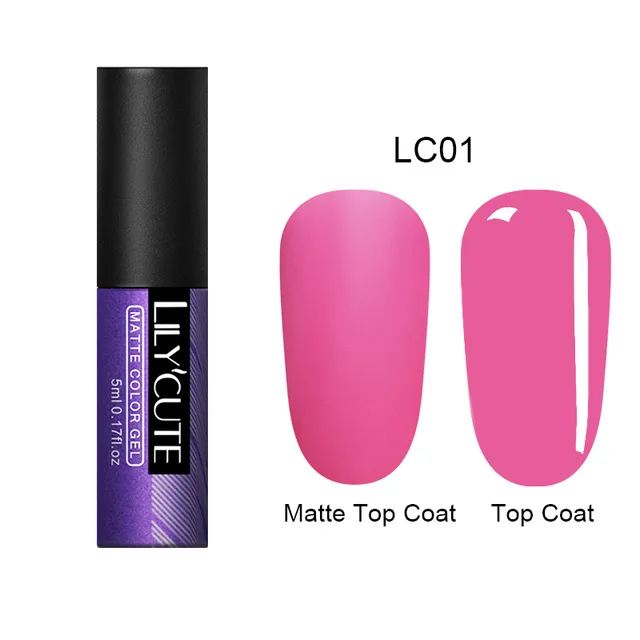 matte gel-1 LILYCUTE 5 мл Гель-лак для ногтей замачиваемый УФ-гель Полупостоянный замачиваемый УФ-Гель-лак стойкий серый кофейный лак для ногтей - Цвет: matte gel-1