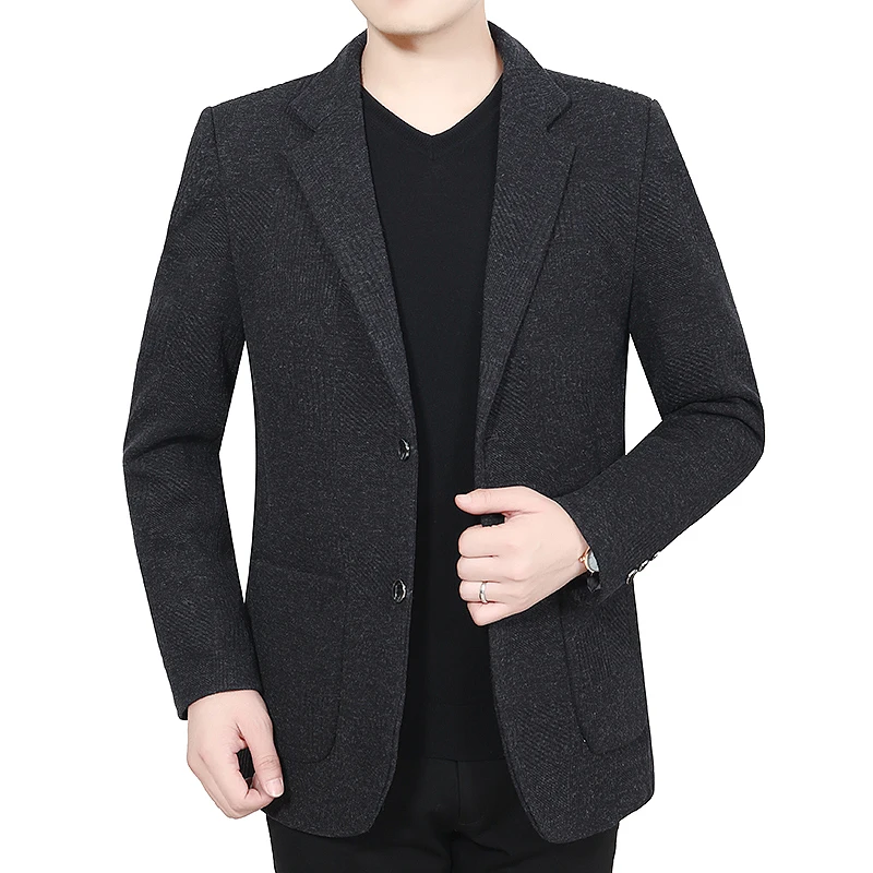 Мужской твидовый Блейзер элегантный деловой Повседневный пиджак с английским
