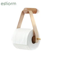 wooden toilet paper holder wall mounted paper towel holder stand for bathroom kitchen decorative toilet paper roll holder