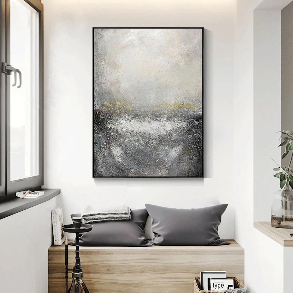 

Hand Painted Modern Oil Painting Wall Decoration Landscape Painting Living Room Decor Painting Texture Thick On Canvas artwork