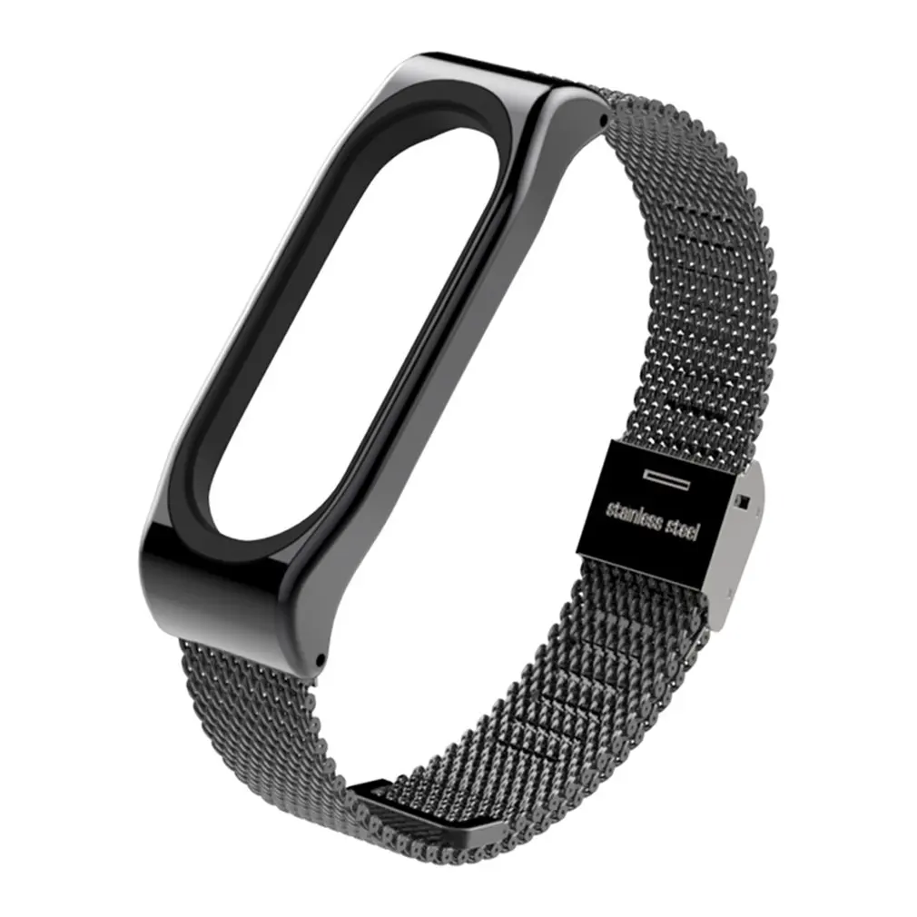 

New Mijobs Mi Band 3 Strap Bracelet for xiaomi Mi Band 3 wrist strap Mi band3 Smart Band Strap MiBand 3 Wristband black Metal