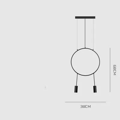 black 2 heads round Современный черный золотой подвесной светильник, скандинавский u-образный Светодиодный Потолочный подвесной светильник для кухни, гостиной, бара, художественное освещение - Цвет корпуса: black 2 heads round