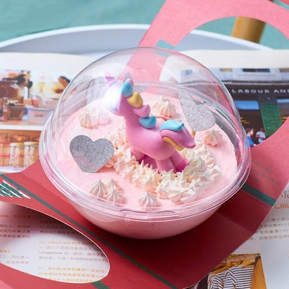 

10pcs Transparent Cake Container Shape Cake Container Portable Mousse Round Cake Container (350ml Style)