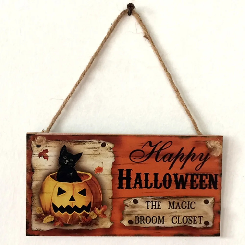 Горячая продажа деревянные ремесла Хеллоуин Лист Деревянный призрак фестиваль