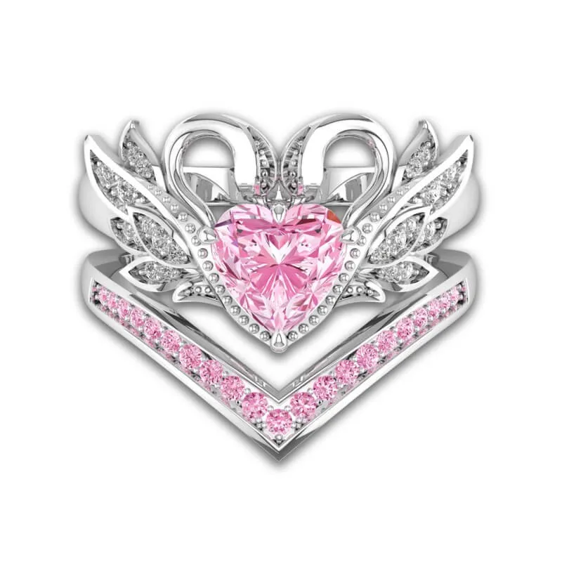 2 шт./компл. 2018 Модное Элегантное кольцо в форме короны лебедя дамское женское