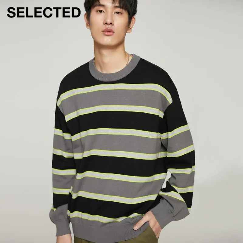 

SELECTED New Winter Cotton Striped Trendy Casual Sweater Shirt Men S|421124040