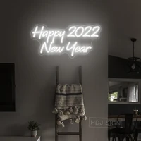 Happy New Year 2022 Custom Neon Sign Celebration Wall Decor For Home Room Bar Store Studio LED Light Background Decoration