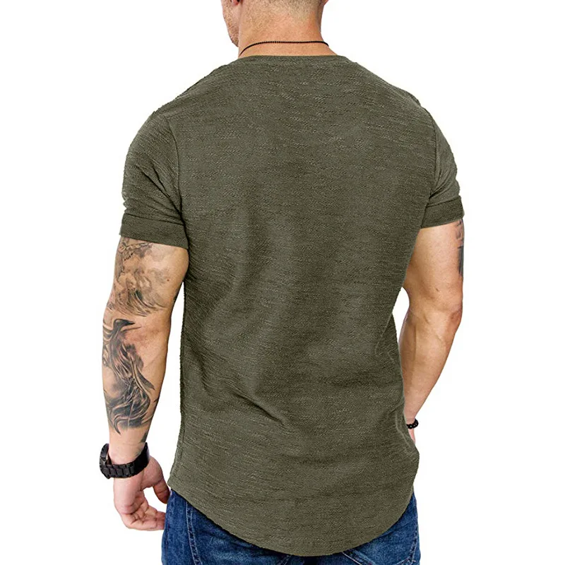 

2021 Street Fitness Men's Short Sleeve Fashion T-Shirt Muscle Hip Hop Large