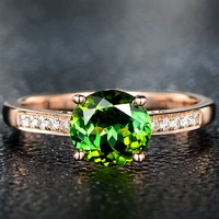 925 new noble temperament imitation natural green tourmaline colored gemstone inlaid zircon adjustable ring women fine jewelry