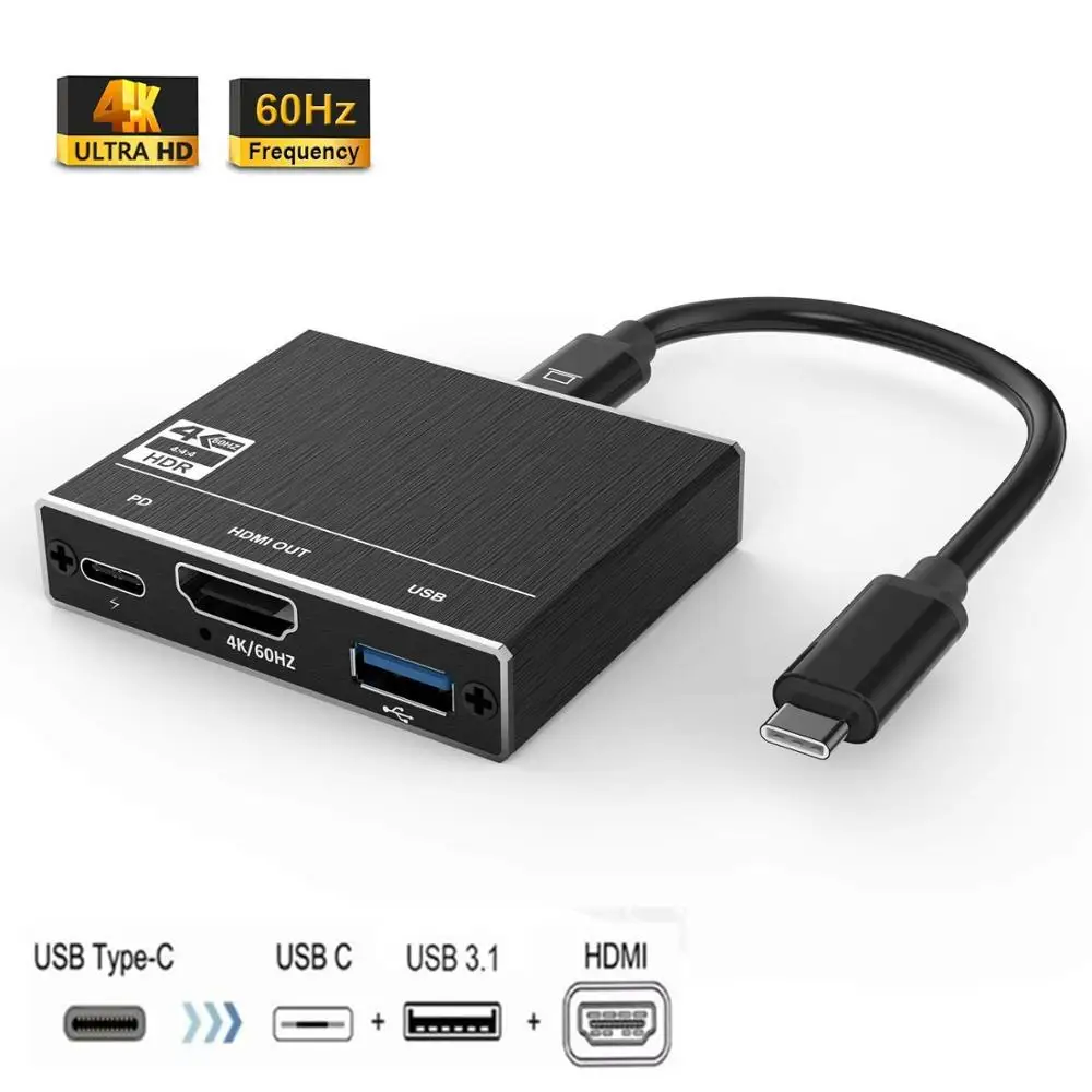 Thunderbolt 3 type C USB 0 Hdmi концентратор HDMI 2 адаптер 4K 60Hz 100W PD порт зарядки для ноутбука