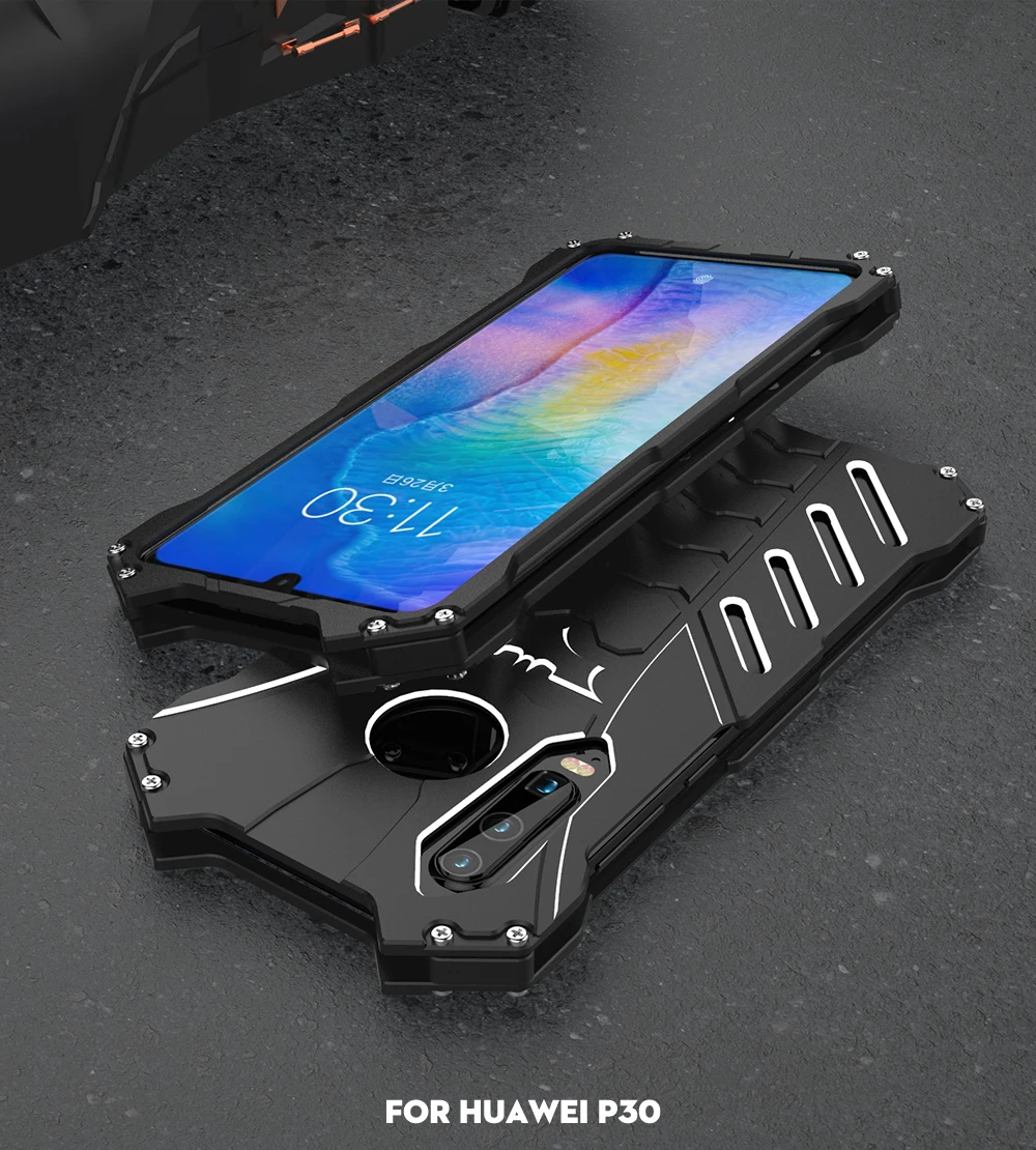 Чехол-накладка для huawei P30 R-JUST, сверхпрочная броня, Бэтмен, противоударный металлический алюминиевый чехол для телефона s, для huawei P30 Lite/P30 Pro