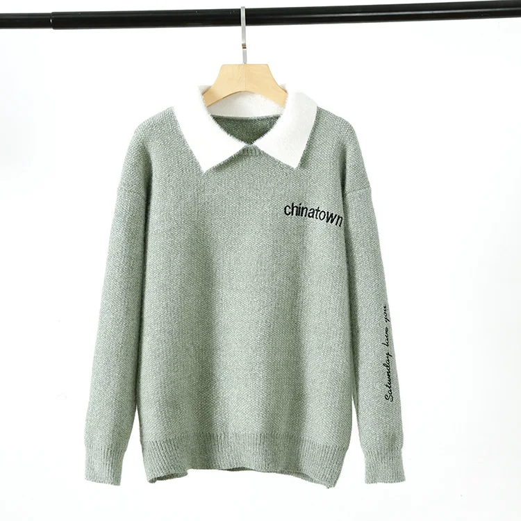 Повседневные женские свитера размера плюс Осень-зима 2019 Модные свободные