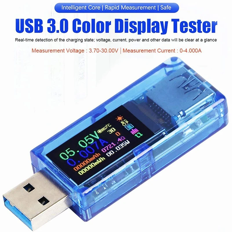 USB 3 0 измеритель мощности 7 30 в 4A тестер напряжения мультиметр тока IPS цветной ЖК