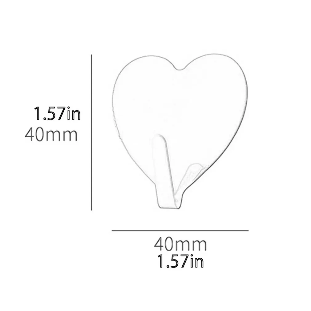 

Love Sticky Hook Peach Girl Heart Stainless Steel Hook Room Decoration Hook Hole Free Foundation Hook