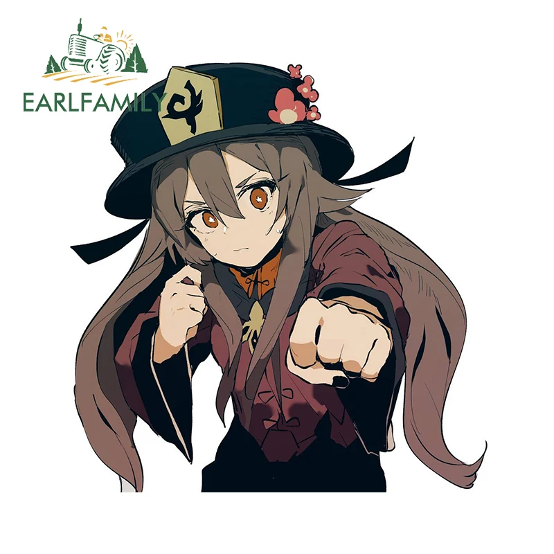 

EARLFAMILY 13 см x 12,7 см для Genshin Impact Hu tao Hutao Солнцезащитная Автомобильная наклейка Водонепроницаемая фоторамка виниловая Автомобильная оболочка