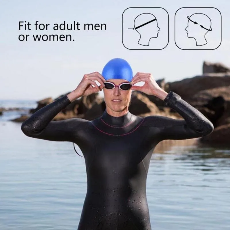 

Silicone Swimming Cap Adult Swimming Cap Enlarged Swimming Silicone Non-slip Cap Protection Waterproof Ear Swimming Cap E1H0