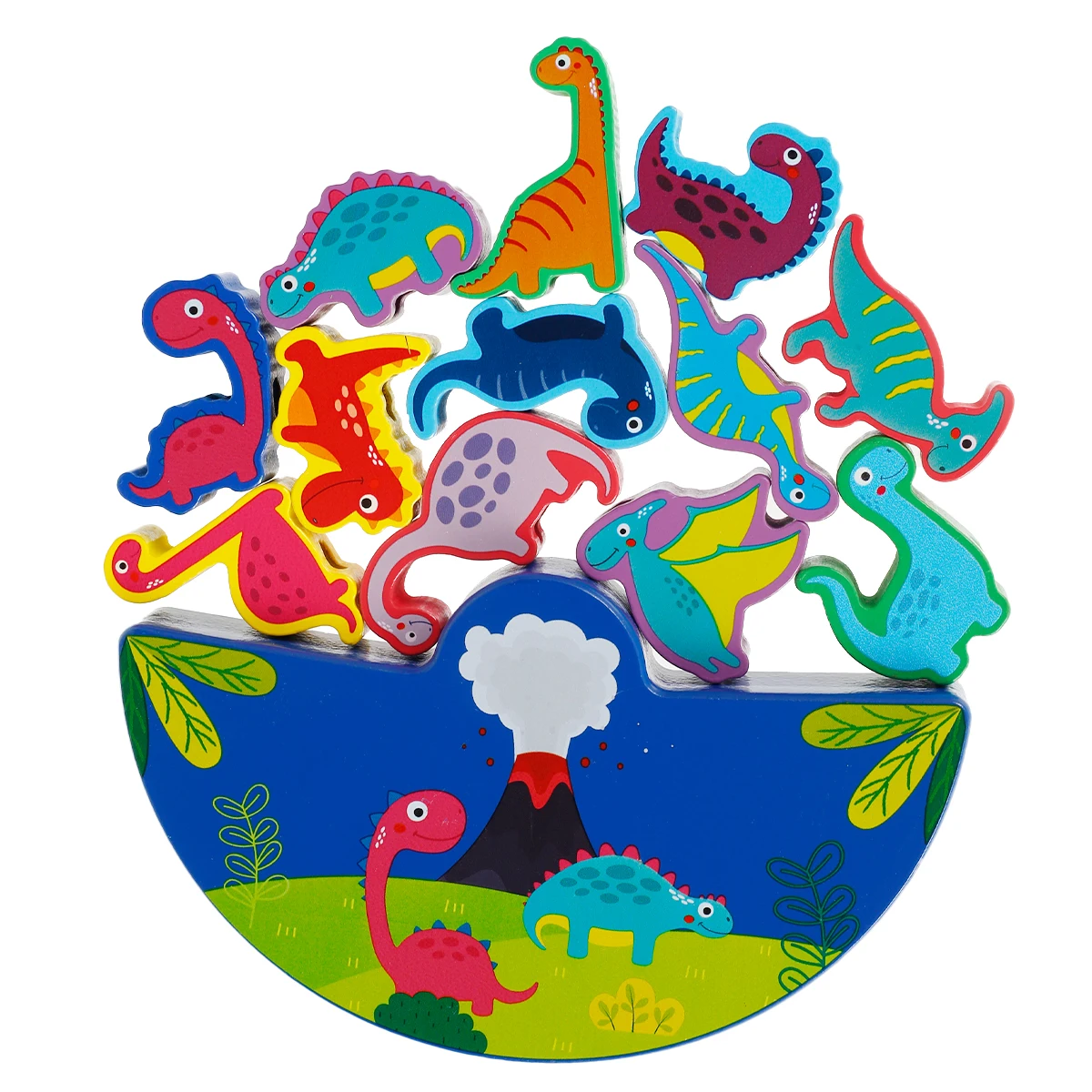 Деревянные строительные блоки Монтессори для баланса животных игрушка-нитка