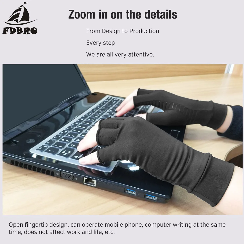 Медные компрессионные перчатки при артрите поддерживающие давление для рук