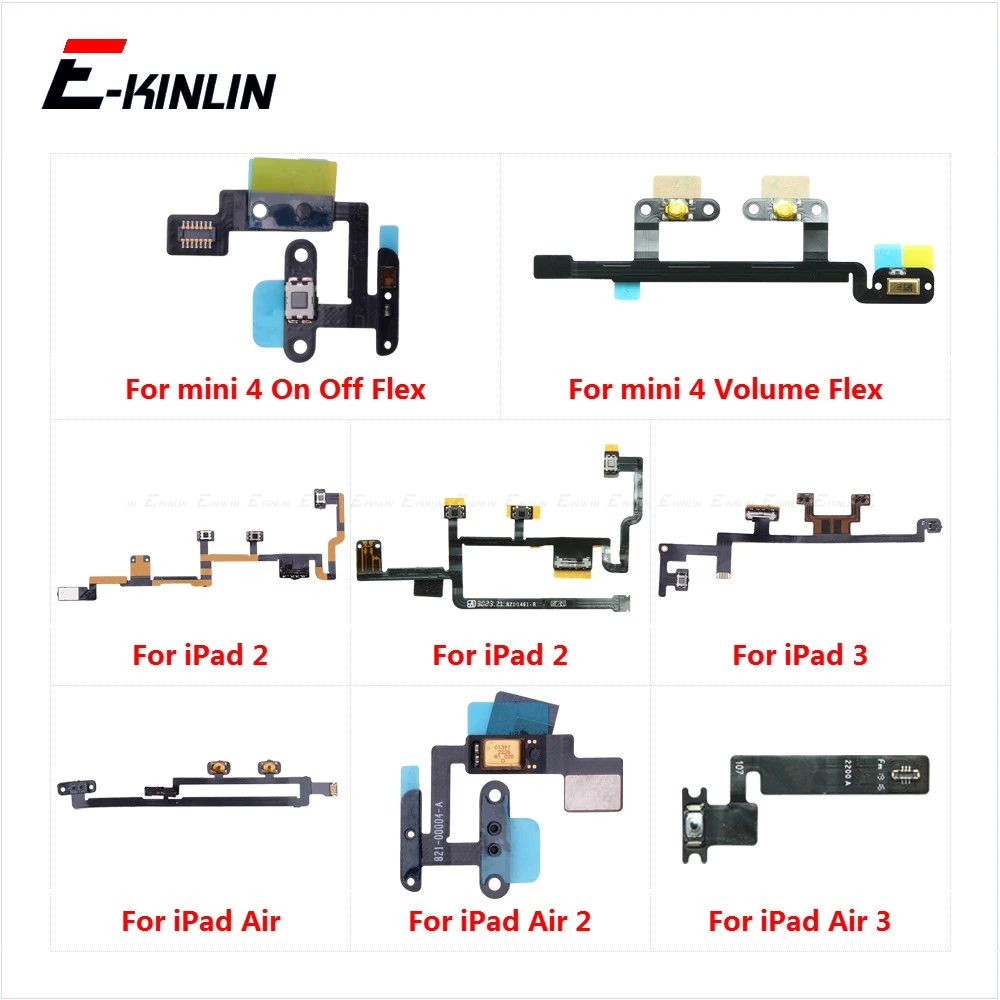 Гибкий кабель для iPad Air 2019 Mini 1 2 3 4 5 с кнопкой регулировки громкости и выключения