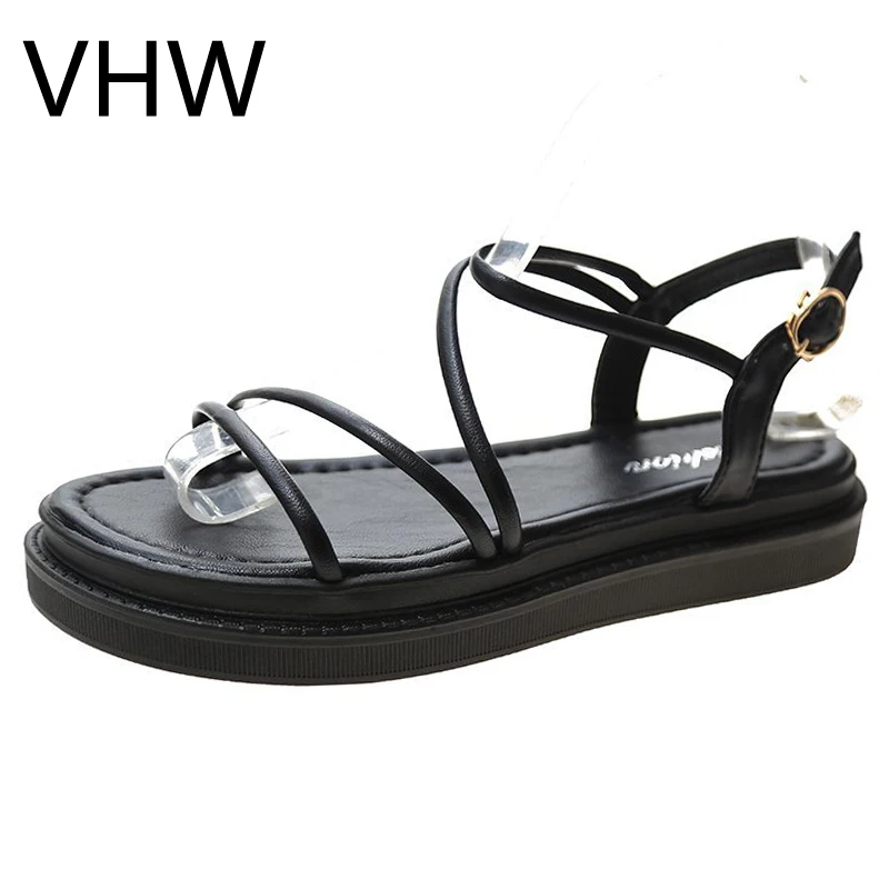 

Women White Platform Sandals 2021 Summer Female Casual Shoes Pumps Black Chunky Sole Ankle Strap Sandals Women Sport Sandels