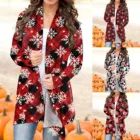 Кардиганы женские, вязаные, с длинным рукавом, свободные, средней длины