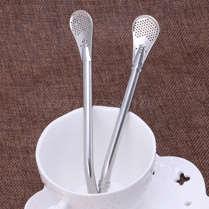 1 шт. 304 соломенный фильтр из нержавеющей стали гладкая изогнутая матовая