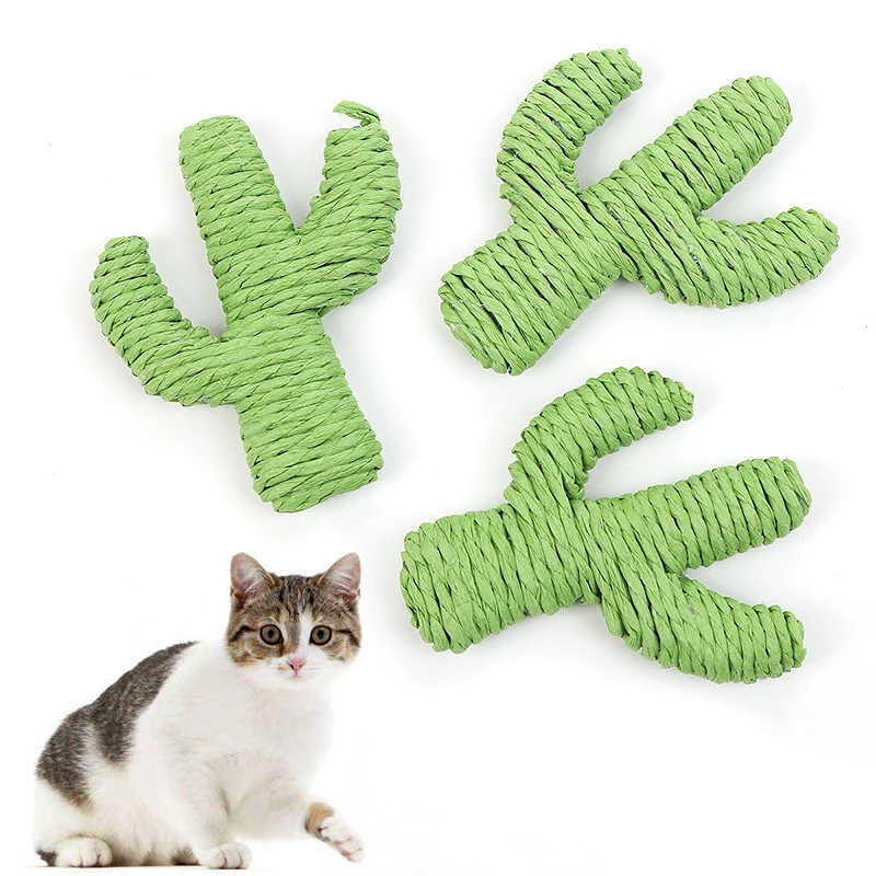 HEYPET игрушки для кошек веревка домашних животных Зеленый Кактус милый котенок