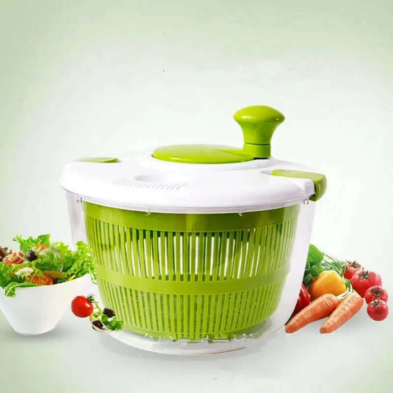 

Fresh Large Manual Salad Washer Spinner Dryer Drainer Lettuce Veg Herbs Vegetable Food Drying Household Fruit Dehydrator Drainer