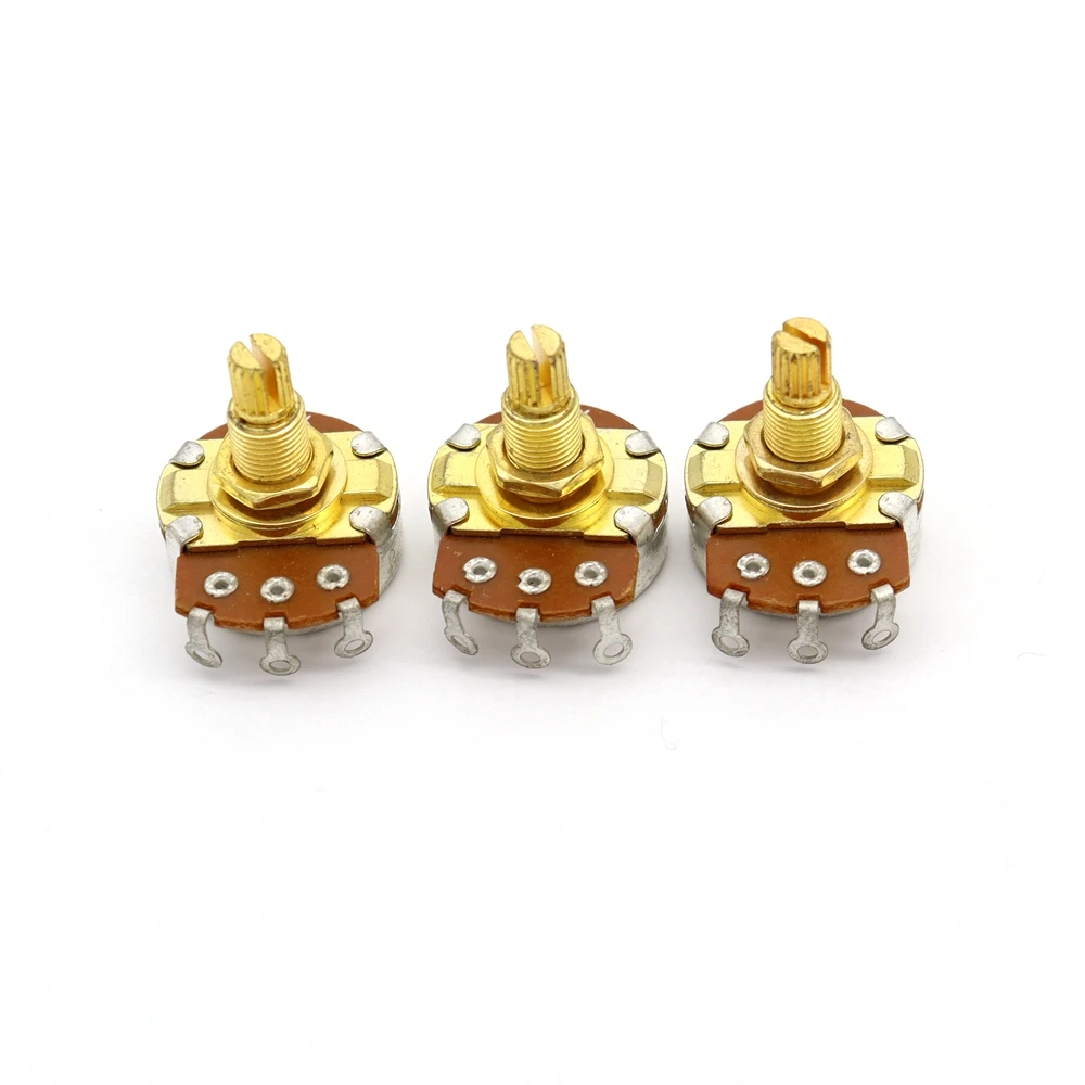 

3pcs Guitar Potentiometers A250K Split Shaft Pots Audio Tone Switch Control Potentiometers