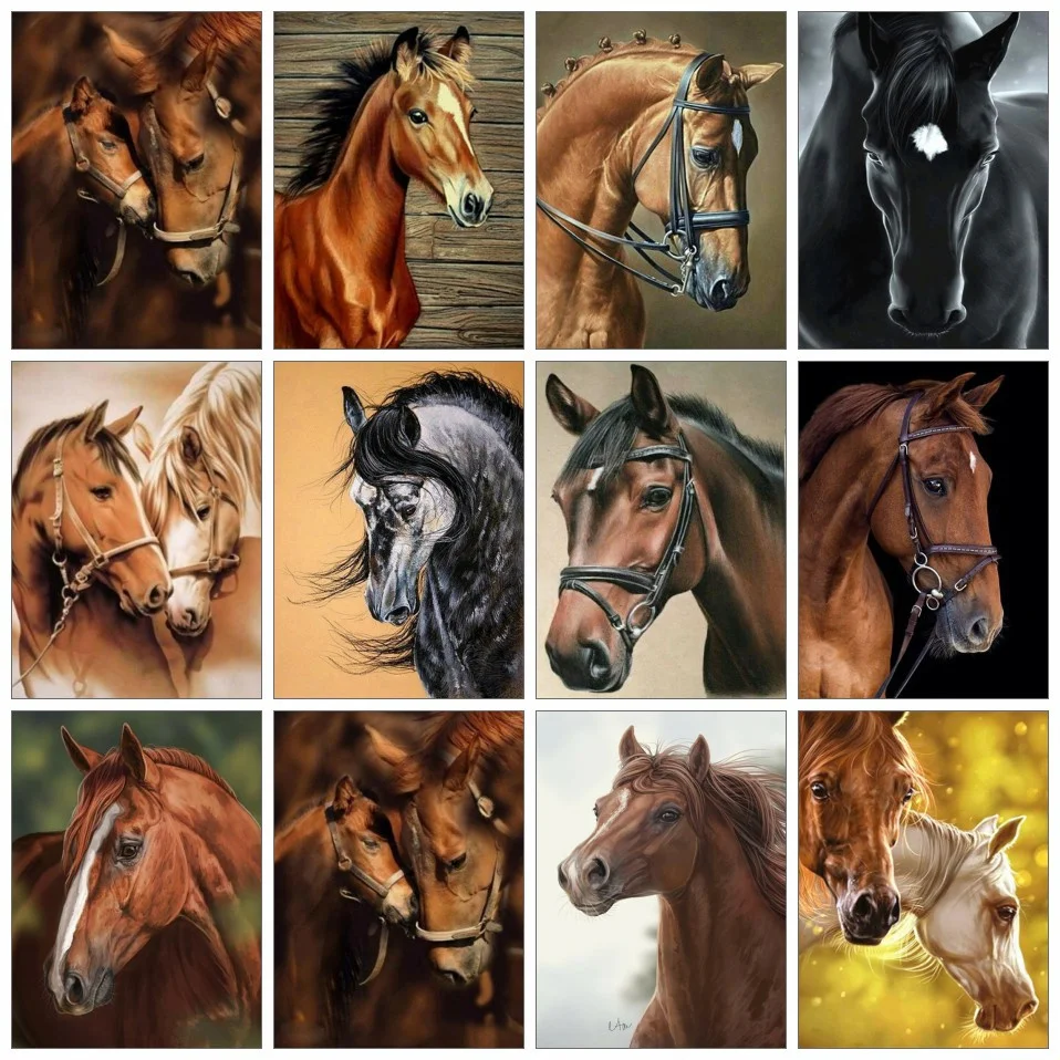 AZQSD алмазная вышивка лошадь картина стразами мозаика животное рукоделие