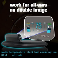 digital car speedometer water oil temp rpm mph kmh head up display hud obd2gps dual mode projector auto electronic accessories