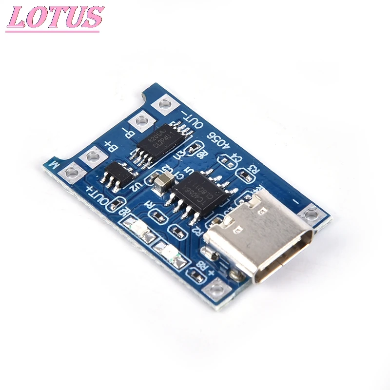 

5PCS Type-c USB 5V 1A 18650 TP4056 Lithium Battery Charger Module Charging Board With Protection Dual Functions 1A Li-ion Good