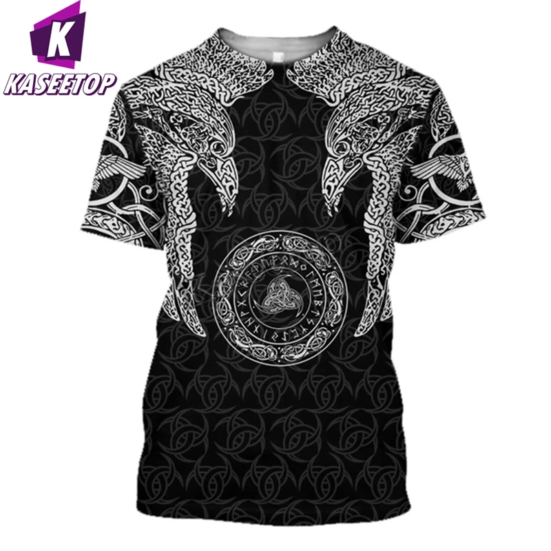 

Kaseetop символ викингов Odin Tattoo 3D печать мужская футболка Harajuku Модная рубашка с коротким рукавом летняя уличная одежда унисекс футболка T80