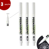 3pcslot highlighter marker pens white oily waterproof plastic graffiti gel pen for writing drawing stationery school supplies