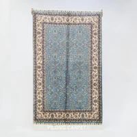 3x4 5 handmade silk rug all over floral blue living room carpet ywx215a