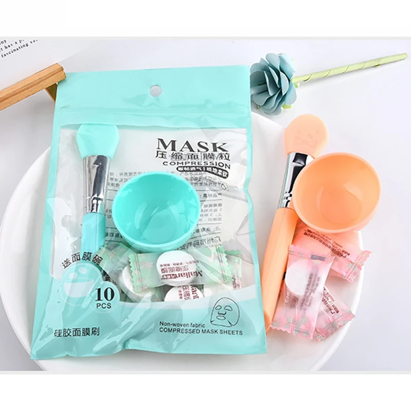10 шт маска для лица Бумага миска смешивания силиконовая наборы кистей Уход за