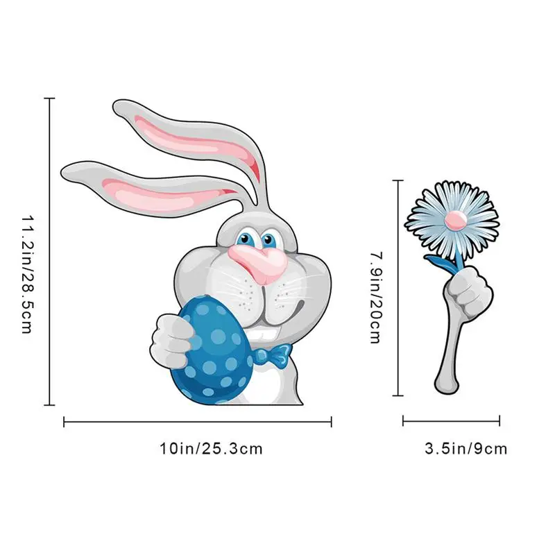 

Car Rear Window Wiper Sticker Rabbit Holding Flower Decal Easter Car Wiper Label Rear Windshield Wiper Removable Bunny Decor
