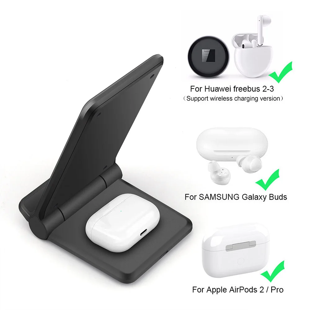 fdgao 20w foldable qi wireless charger for iphone 12 11 8 x xr xs samsung s21 s20 fast charging dock for galaxy buds airpods pro free global shipping