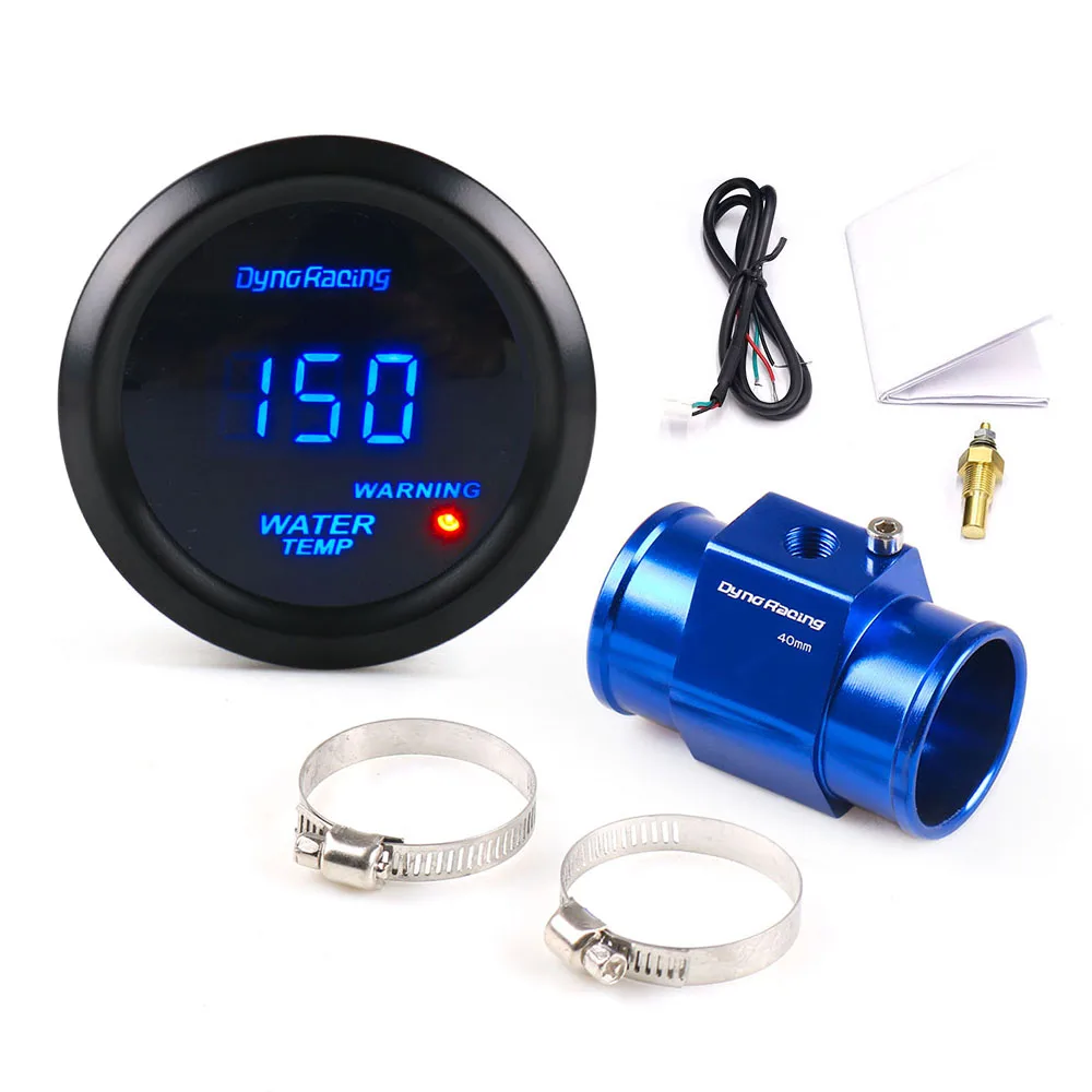 

Dynoracing 2 ''52 мм автомобильный цифровой синий светодиодный датчик температуры воды 40-150 по Цельсию с адаптером датчика температуры воды 1/8NPT