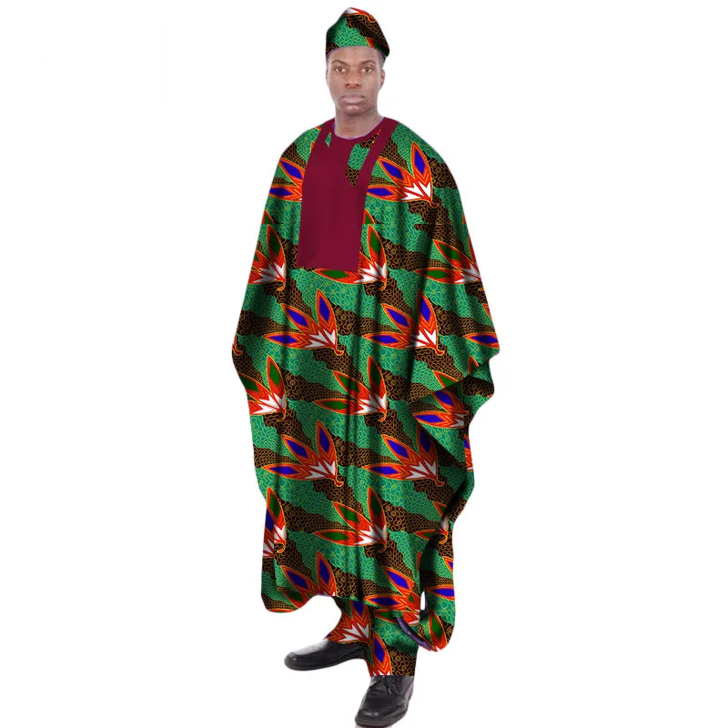 Африканская одежда для мужчин комплект из 3 предметов Африканский принт длинная
