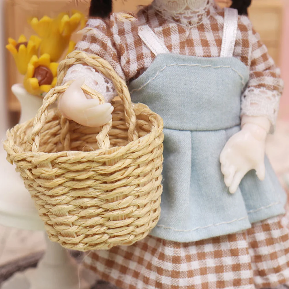 1pc Mini House Basket Ornament Paper Decoration Model | Дом и сад