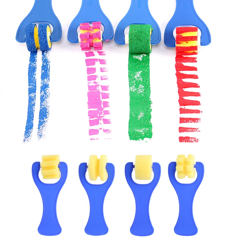 4 шт. мини губка ролик для покраски DIY дети ребенок Искусство Краска ing инструмент