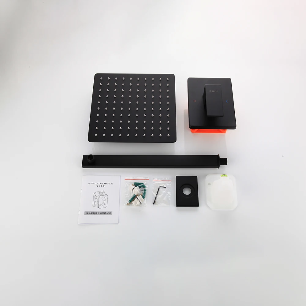 Desrin Bath Moden матовый черный смеситель для душа одномодовая квадратная душевая