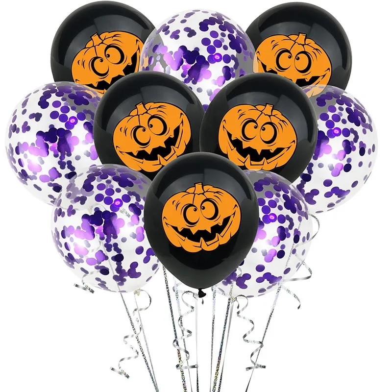 

Twins Party 10pcs Halloween Party Decorations Spider Skull Pumpkin Bat Ghost Halloween Balloons Happy Halloween Aluminum Baloon