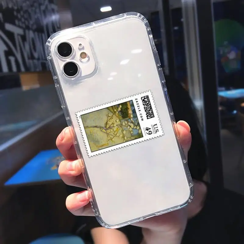 

Ins Stamp Label Barcode Phone Case Transparent soft For iphone 5 5s 5c se 6 6s 7 8 11 12 plus mini x xs xr pro max
