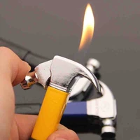 creative fun hammer natural gas lighter straight flame compact pocket lighters metal cigarette accessories mens portable toy