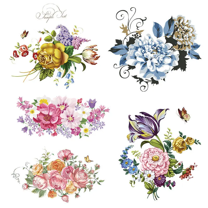 Разноцветные цветы, патчи для одежды, термопресс, наклейка, джинсовая аппликация на одежду-CQ Разноцветные цветы, патчи для одежды, термопресс, наклейка, джинсовая аппликация на одежду-CQ