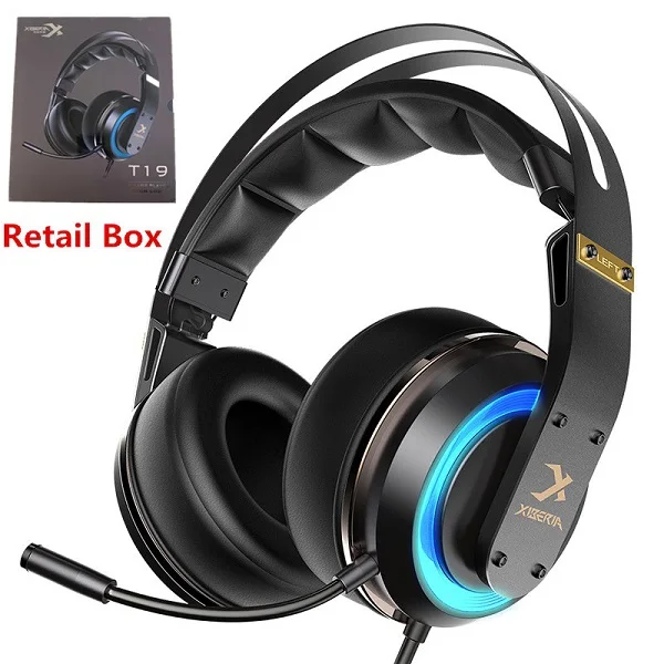 Black-Retail Box USB7.1 гарнитура геймер 3D объемный звук Игровые наушники с микрофоном активного шумоподавления Микрофон Led для компьютера/ПК - Цвет: Black-Retail Box