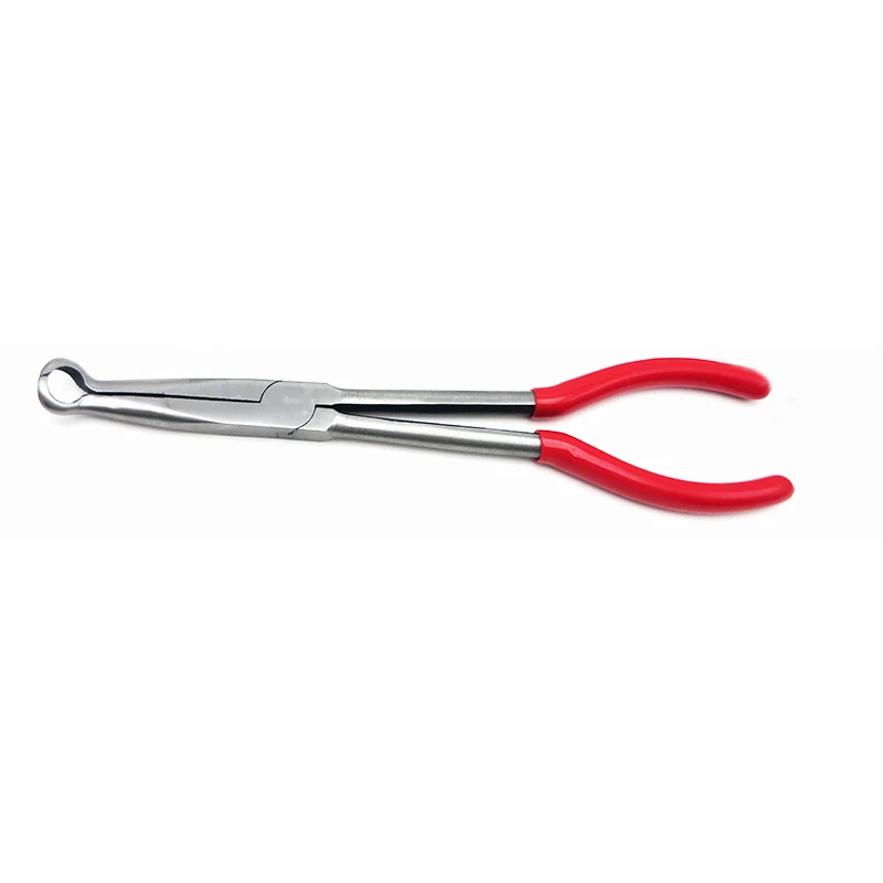 

Viktec 280mm Long Needle Nose Pliers Automotive Bent Nose Plug Cable Puller Dia 13mm Long Nose Spark Plug Pliers